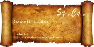 Szondi Csaba névjegykártya